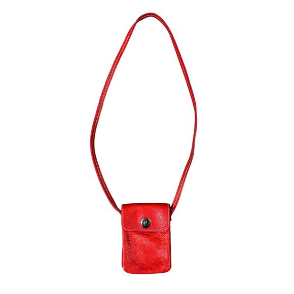 Roots Red Leather Crossbody Bag - Picture 1 of 5